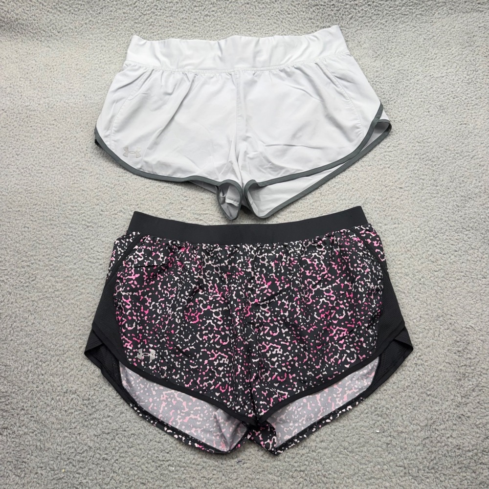 Under Armour 1350198 Fly By 2.0 Womens Size XL Lot of 2 Lined Running Shorts